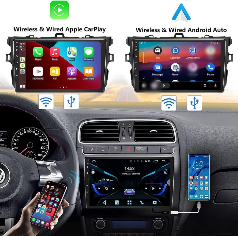 Binize Android 13 Car Stereo Radio Head Unit Compatible with Toyota Corolla 2007 2008 2009 2010 2011 2012 2013 Wireless CarPlay&Android Auto,Touch Screen Car Radio Support Bluetooth,GPS Navigation - Image 2